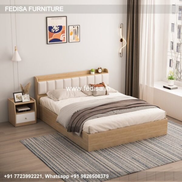 Wooden Bed Wooden Double Bed With Storage Iron Double Bed Frame No-271