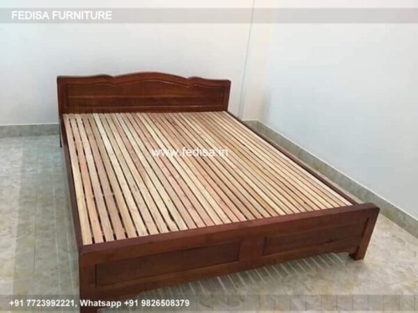 Wooden Bed Wooden Bedside Table Montessori Double Bed No-281