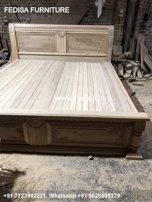 Wooden Bed Latest Wooden Bed Designs 2023 Iron Double Bed With Storage No-290