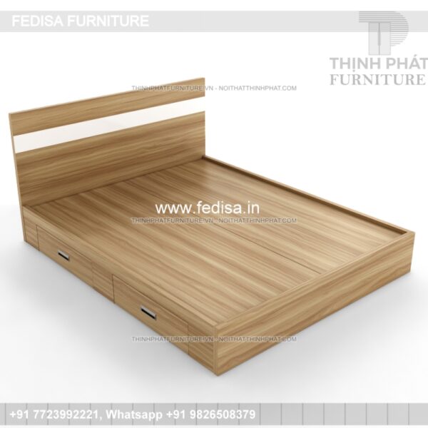Wooden Bed White Wooden Single Bed Floor Double Bed No-291