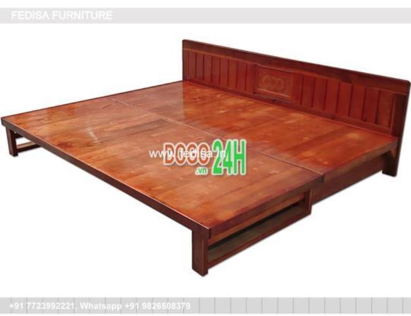 Wooden Bed Wooden Bedroom Interior Double Bed With Side Drawers No-300