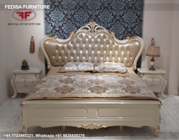 Wooden Bed Wooden Almirah With Dressing Table Strong Double Bed Frame No-317