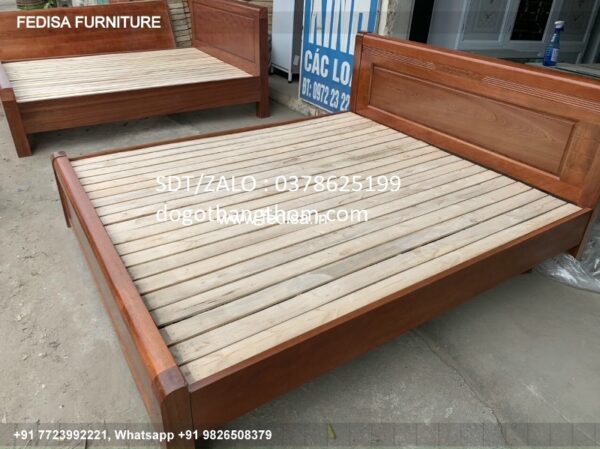 Wooden Bed Wooden Wardrobe With Dressing Table Modular Double Bed No-318