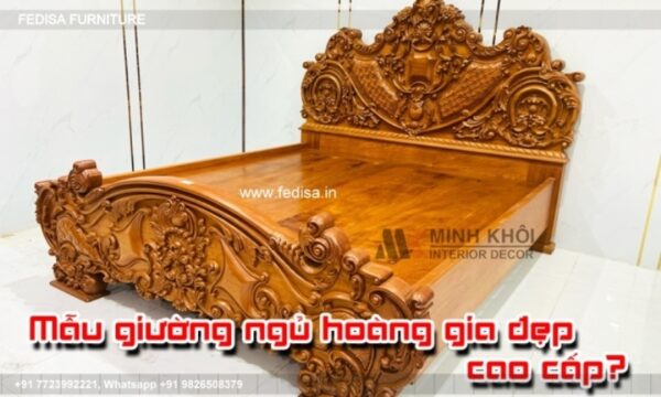 Wooden Bed Wooden Small Double Bed No-396