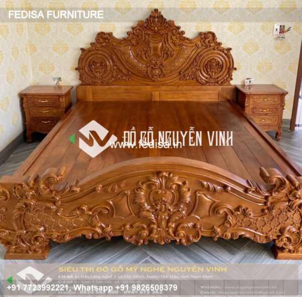 Wooden Bed Wooden Double Bed Under 5006 Aesthetic Room No-405