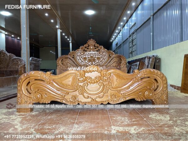 Wooden Bed Latest Wooden Bed Designs 2026 Full Bed No-411