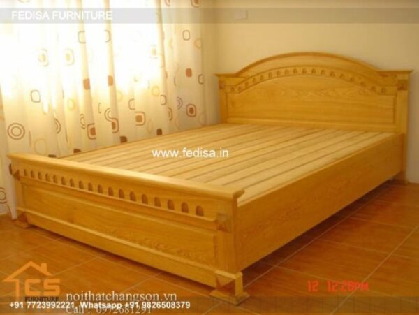 Wooden Bed Wooden Round Bed Design Aesthetic Room Decor No-439