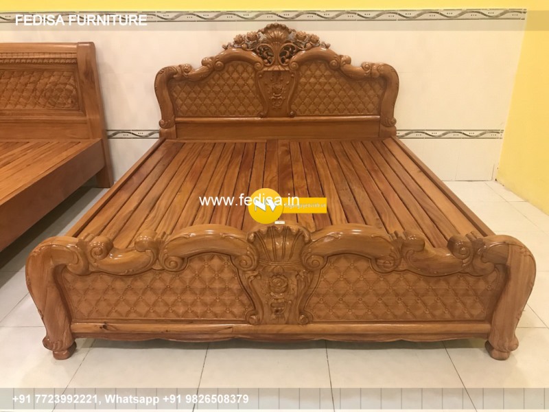 Wooden Bed Bed Back Wall Wooden Design Bedroom Decoration No-444