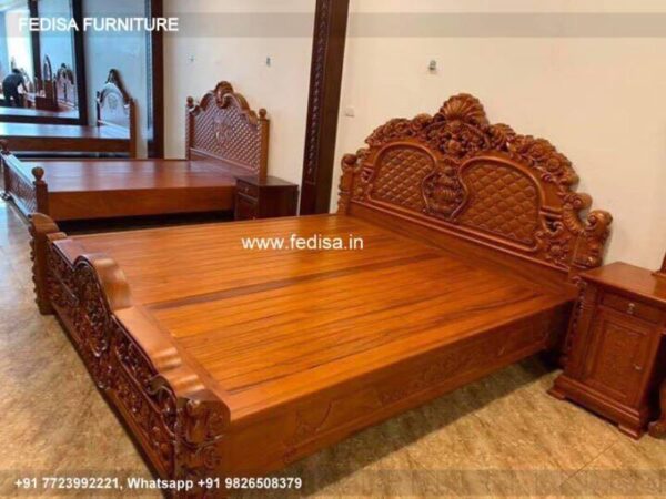 Wooden Bed Wooden Almirah For Bedroom Queen Size Bed In Cm No-453