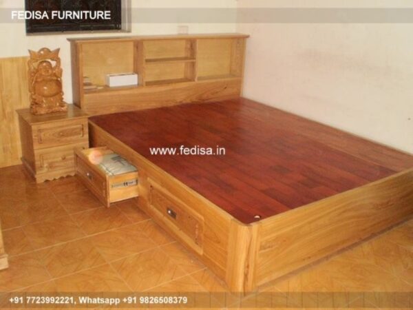 Wooden Bed Wooden Almirah Design Latest Bedroom Wall Decor No-455