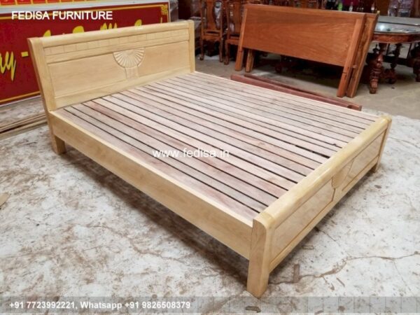 Wooden Bed Wooden Black Bedside Table No-462