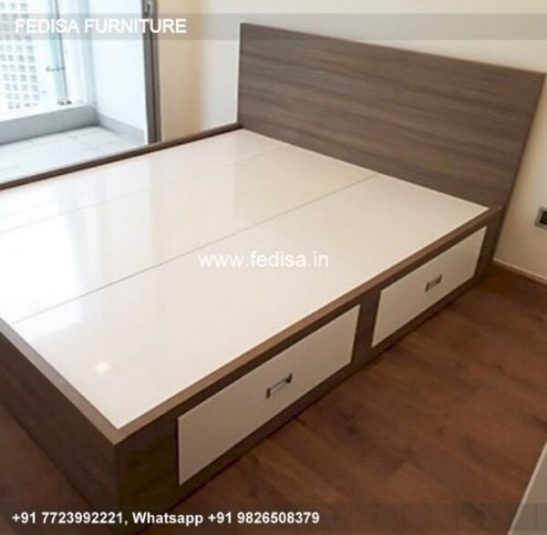 Wooden Bed Wooden Interior Bedroom Queen Bed With Storage No-494