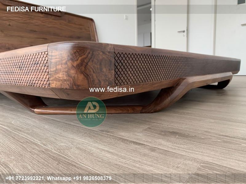 Wooden Bed Bedroom Design Wooden Interior Double Bed Size In Cm No-496