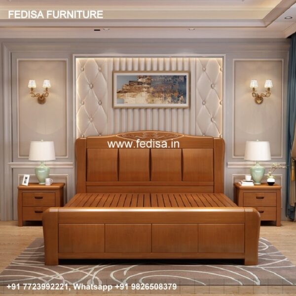 Wooden Bed Wooden Bed Interior Design Bedroom Drawers No-497