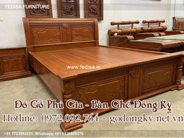 Wooden Bed Wooden Bedroom Interior Mirrored Nightstand No-498