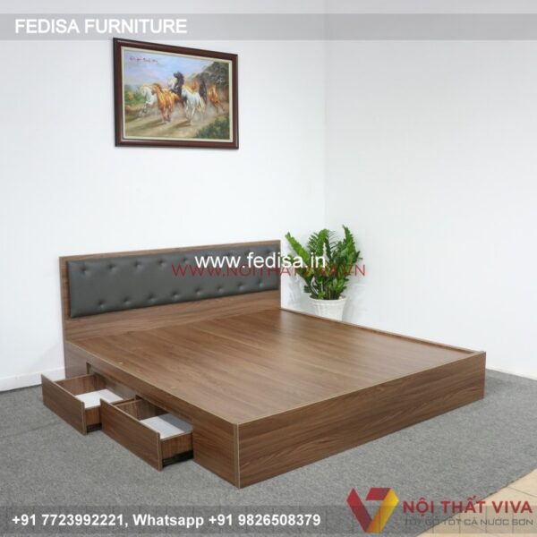 Wooden Bed Wooden Almirah Designs For Bedroom With Price Bed Design 2021 No-499