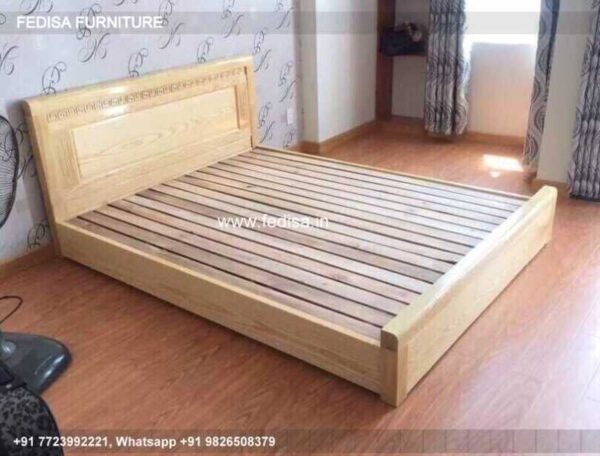 Wooden Bed Wooden Headboard Designs Mirrored Bedside Table No-506