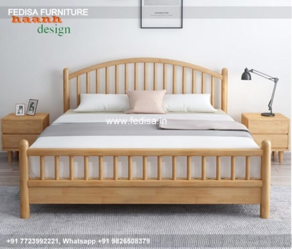 Wooden Bed Wooden Almirah For Bedroom Gray Bedside Table No-519