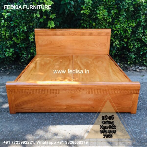 Wooden Bed White Wooden Bed Frame Double Cute Room Decor No-534