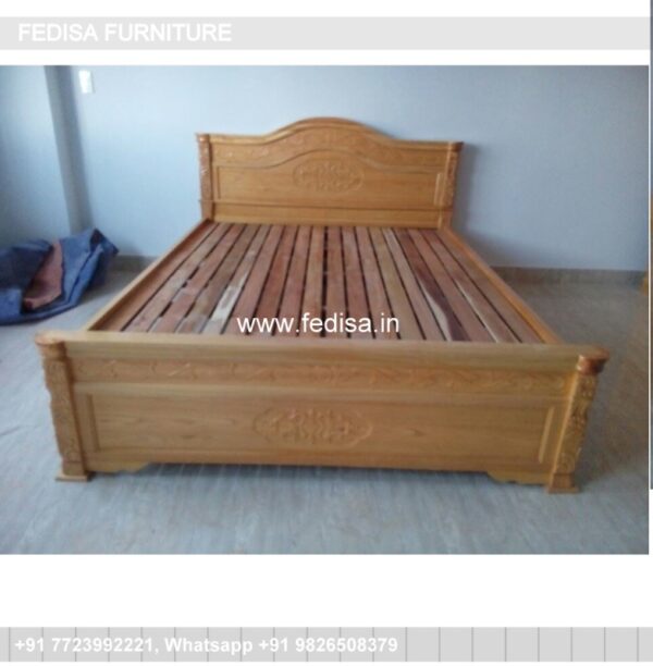 Wooden Bed Wooden Wardrobe Design Double King Bed No-551