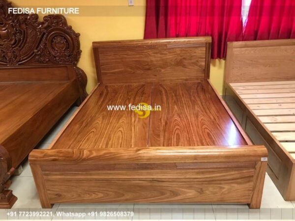 Wooden Bed Unique Wooden Bed Design White Bedding Set No-584