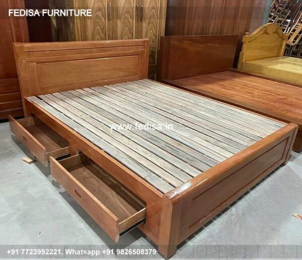 Wooden Bed Wooden Almirah With Dressing Table Design Bedroom Makeover No-586