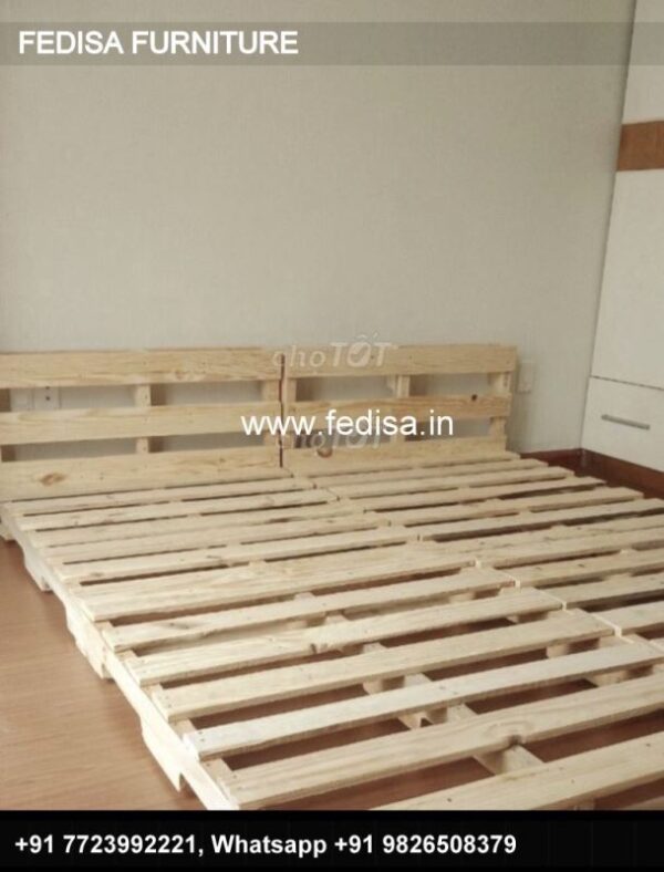Wooden Bed White Wooden Bed Frame 3d Room Design No-593