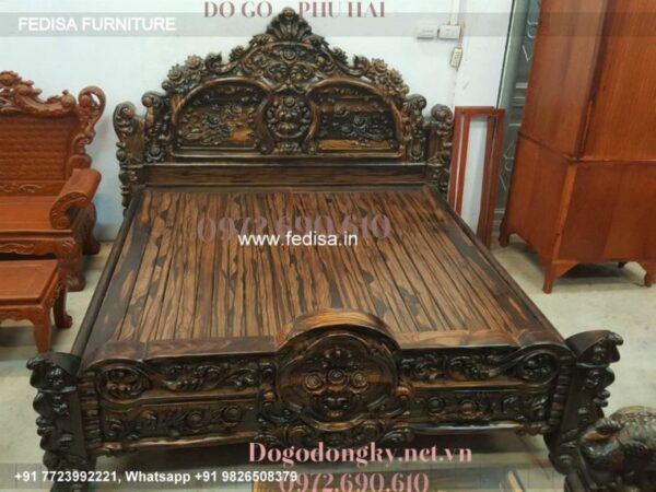 Wooden Bed Wooden Double Bed King Bed With Storage No-595