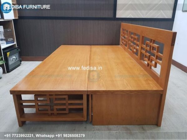 Wooden Bed White Wooden Double Bed Average Bedroom Size No-597