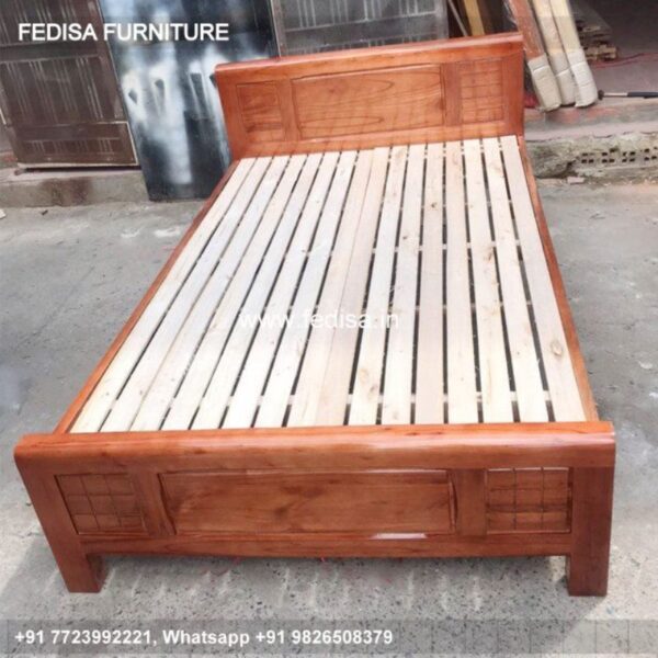 Wooden Bed White Wooden Bed Frame Double Double Bed Design Latest 2020 No-600