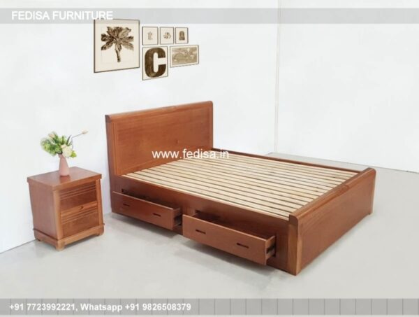 Wooden Bed Wooden Double Bed With Mattress Double Bed And Mattress No-604