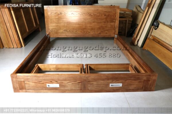 Wooden Bed Wooden Double Bunk Bed Scandinavian Bedroom No-607