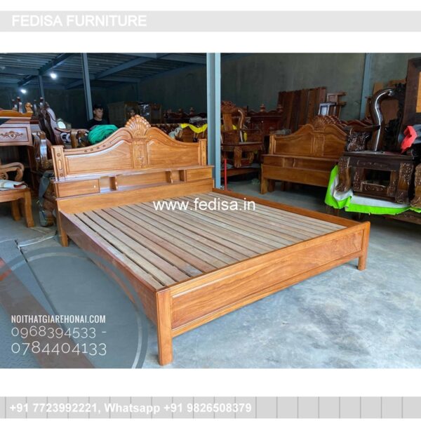 Wooden Bed Wooden Bedroom Design Single Bed Online No-636