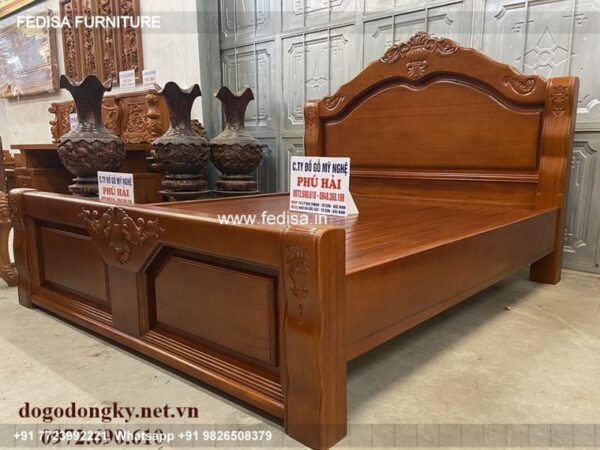 Wooden Bed Furniture Wooden Bed Design Gray And White Bedroom No-639
