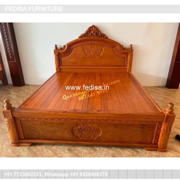 Wooden Bed Wooden Almirah Design Latest Standard Bedroom Size No-653