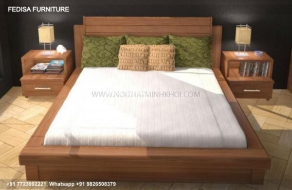 Wooden Bed Wooden Double Bed Frame Modern Bedroom Designs 2020 No-662