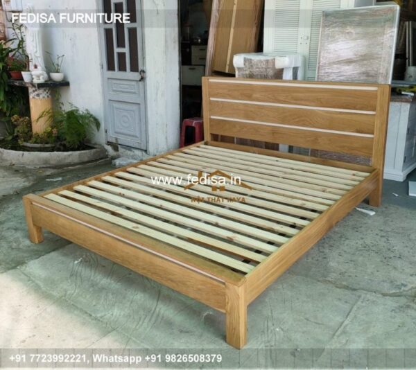 Wooden Bed Wooden Chest Of Drawers Dark Bedroom No-678