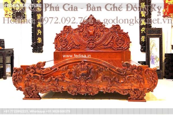 Wooden Bed Wooden Double Bed Frame King Size Bed Size In Feet No-728