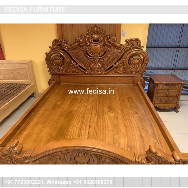 Wooden Bed Double Cot Wooden Best Room Design No-734