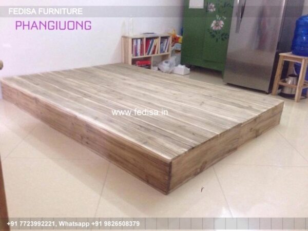 Wooden Bed Wooden Bedside Table Royal Bed No-743