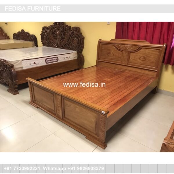 Wooden Bed Wooden Chest Of Drawers Small Bedroom Interior Design No-744