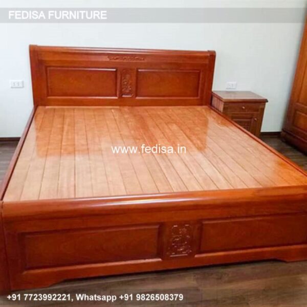 Wooden Bed Wooden Bedroom Furniture Vintage Room Decor No-750