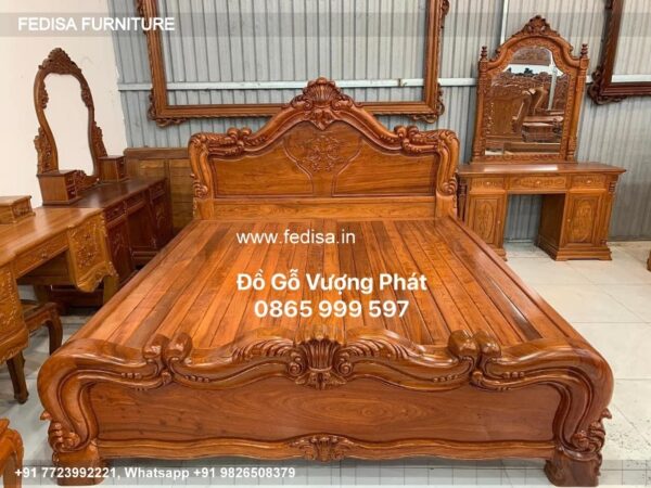 Wooden Bed Wooden Double Chest Of Drawers No-792