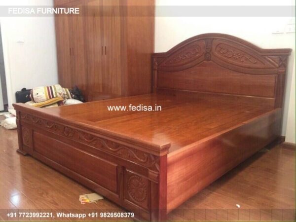 Wooden Bed Wooden Double Bed With Mattress Small Sofa For Bedroom No-802