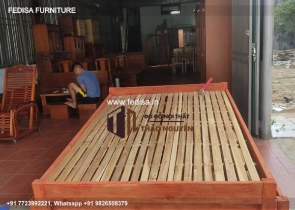 Wooden Bed Wooden Bedroom Design Storage Wardrobe No-834