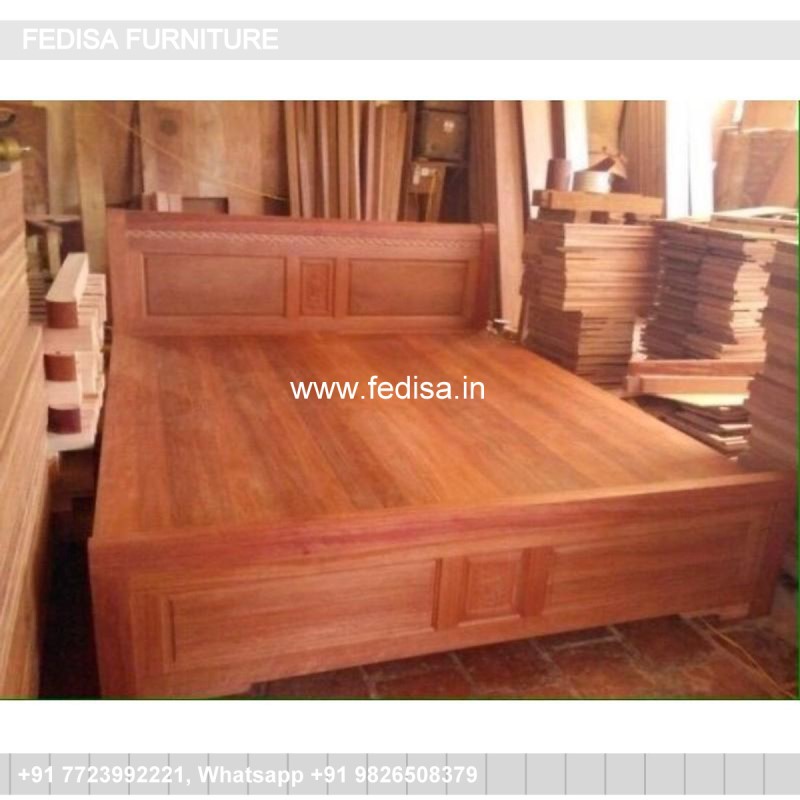Wooden Bed Bedroom Design Wooden Interior Pink Bedside Table No-892
