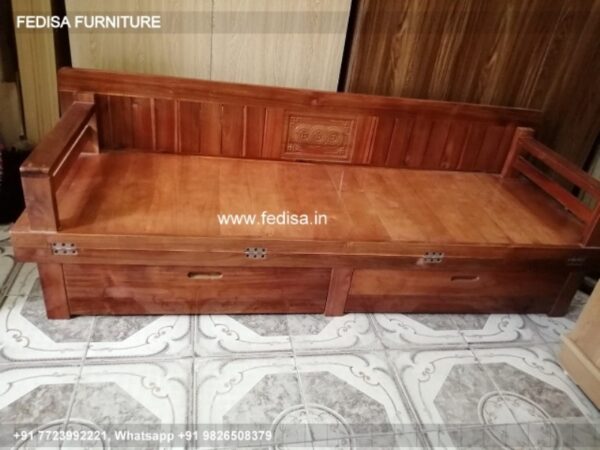 Wooden Bed Wooden Almirah With Dressing Table Bed Bench With Storage No-911