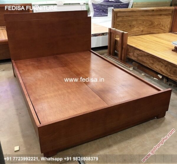 Wooden Bed Unique Wooden Bed Design Aesthetic Decor No-914