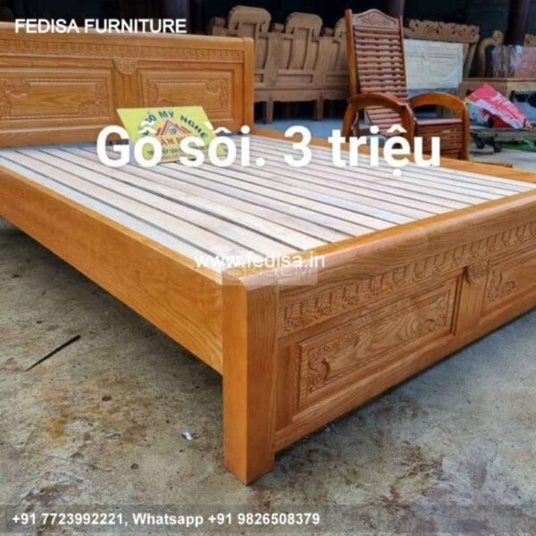 Wooden Bed White Wooden Bed Frame Double White Nightstand With Drawers No-930