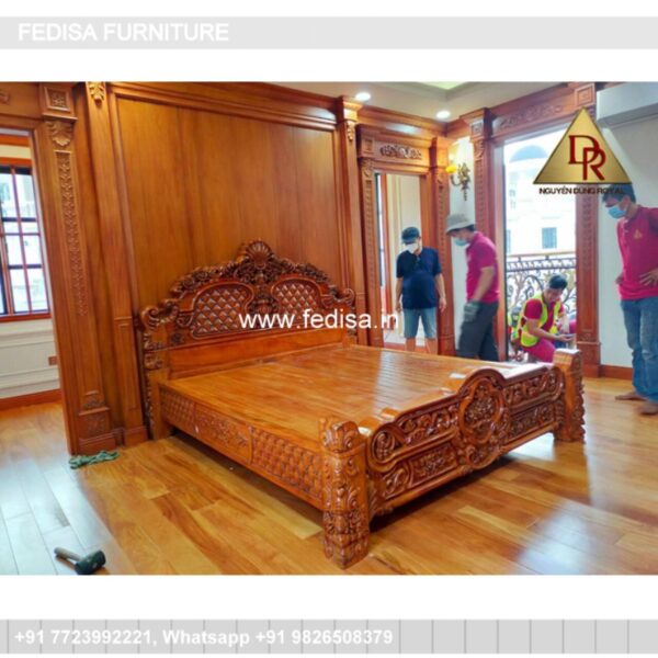 Wooden Bed Wooden Almirah For Bedroom Crafted Beds No-981